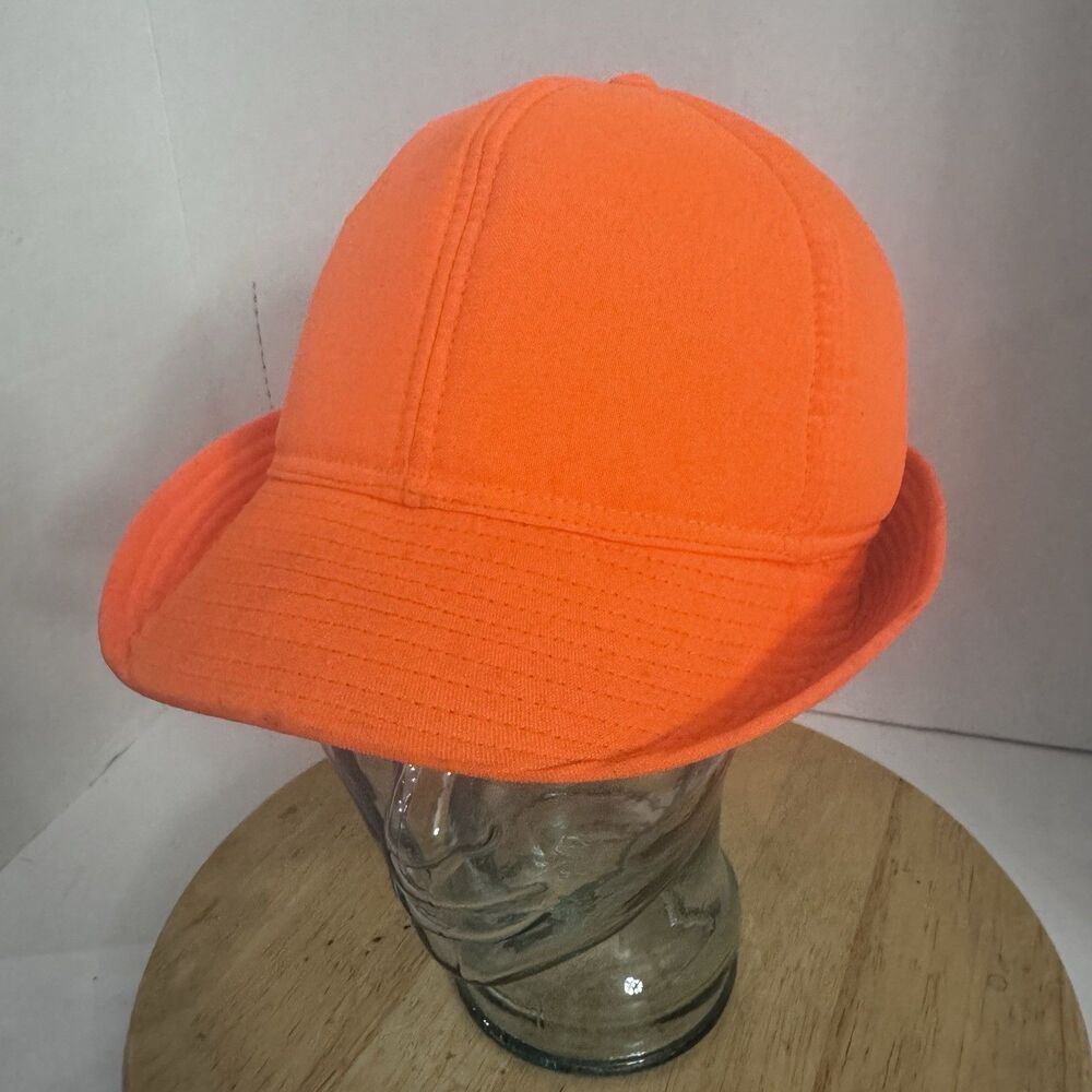 Vintage 80s McGregor Blaze Orange Full Brim Hunting Hat Size S Taiwan ROC